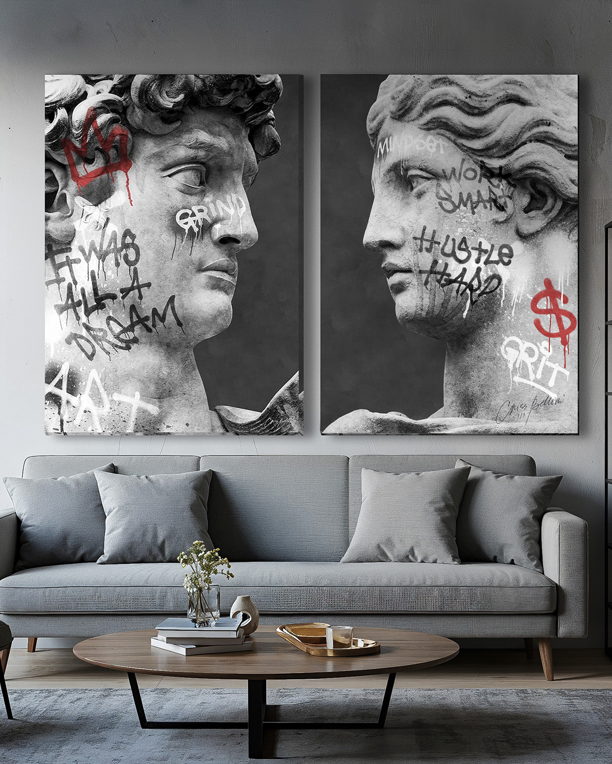 Statue of David Graffiti